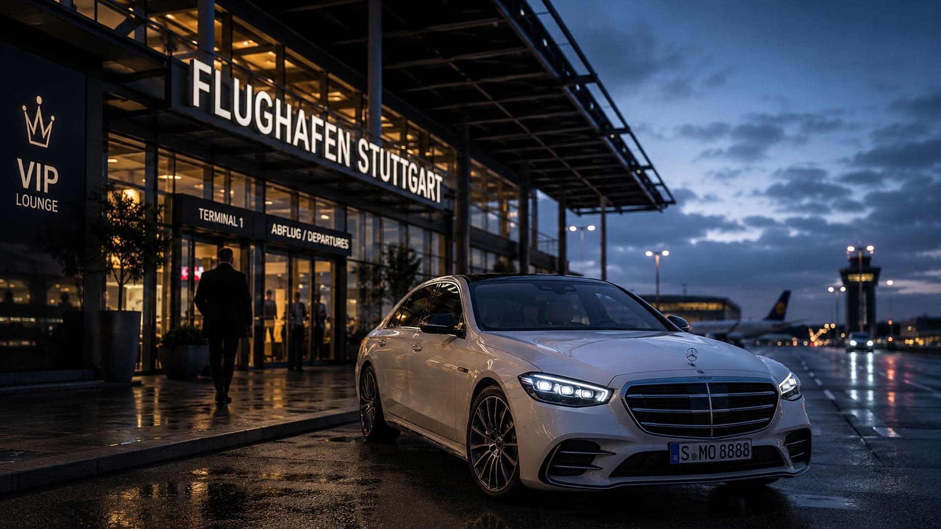 Fahrzeug von Alissa-fahrten am Flughafen Stuttgart
